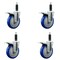 Service Caster 5'' Blue Poly Swivel 1'' Expanding Stem Caster Set Total Lock Brake, 4PK SCC-EXTTL20S514-PPUB-BLUE-1-4 - alternate 1